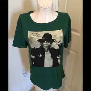 Ming Xuan Michael Jackson green s/s tee NWT L